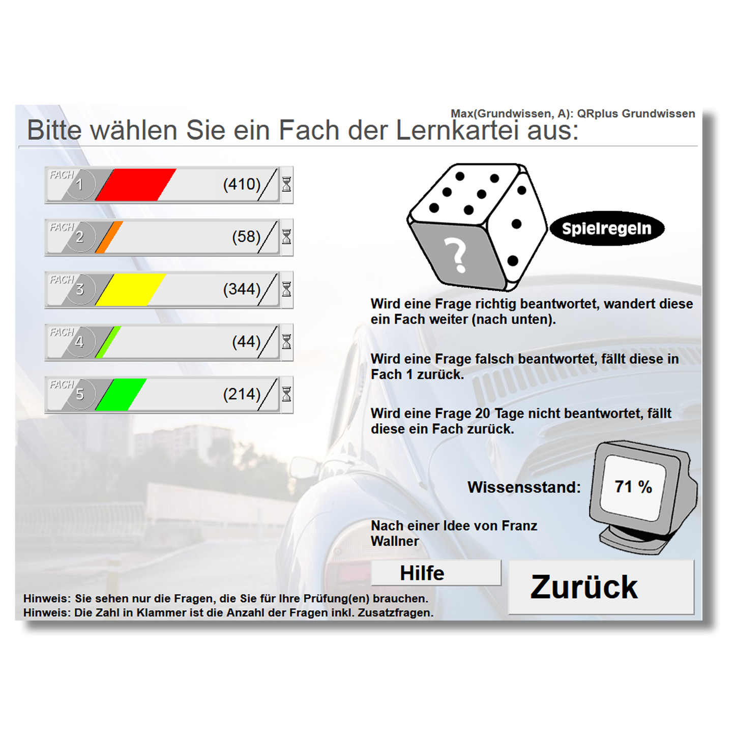 MMM Test Online Card/CD Ausdehnung auf A, BE, F